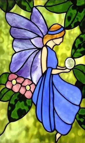 Custom Size Stained Glass Window Film, Static Cling Mermaid /Angel/Jesus Picture For Kitchen Bathroom Bedroom Glass Home Decor