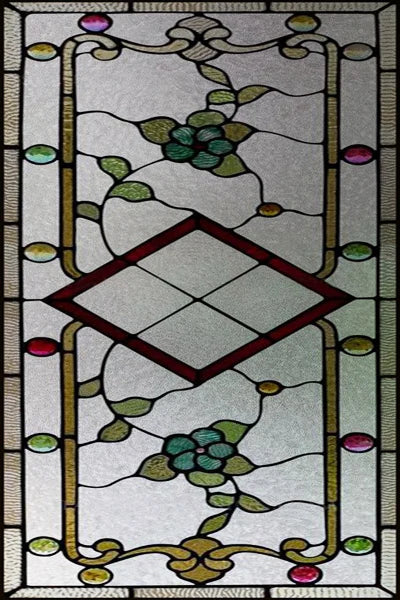 Custom Size Stained Glass Window Film Frosted Privacy Static Cling Retro Prairie Style Stickers Shower Bathroom Office Home Deco