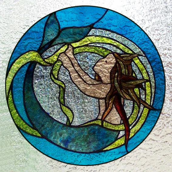 Custom 3D Frosted Stained Glass Window Film, Static Cling,Retro Church Jesus Birds Cat Home Decor Stickers Rose Window Treatment