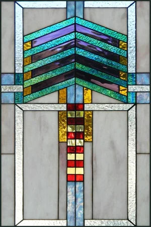 Frosted Stained Glass Window Film, Custom Size Privacy Static Cling, Prairie Style for Kitchen, Bathroom, Office, Skylight