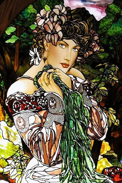 Custom Size Stained Glass Window Film, Church Sticker, Girl Painting, Kitchen, Bathroom, Bedroom, Sliding Door, Home Decor