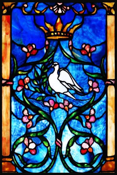 Frosted Stained Glass Window Film, Cross Dove Lily, Static Cling, Church, Home Decor, Bathroom, Kitchen, Door Sticker