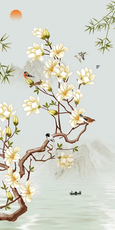 Custom size Window Film Stained Glass Films for Door Wardrobe Windows Office Home Decor Opaque Frosted Static Cling Floral Birds