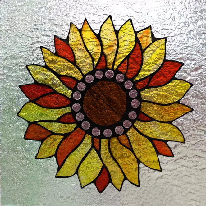 Customized Tiffany Style 3D Stained Glass Window Film,Static Cling Door Sticker,Privacy Frosted Window Decal for Glass Home