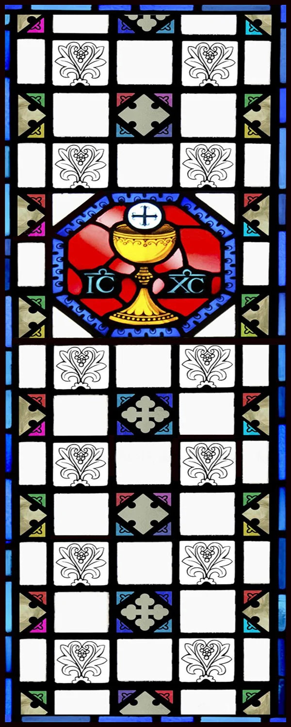 Window Film Frosted Stained Glass Films Door Sticker,Customized Crosses Static Cling Church Pattern for Office Home Decor