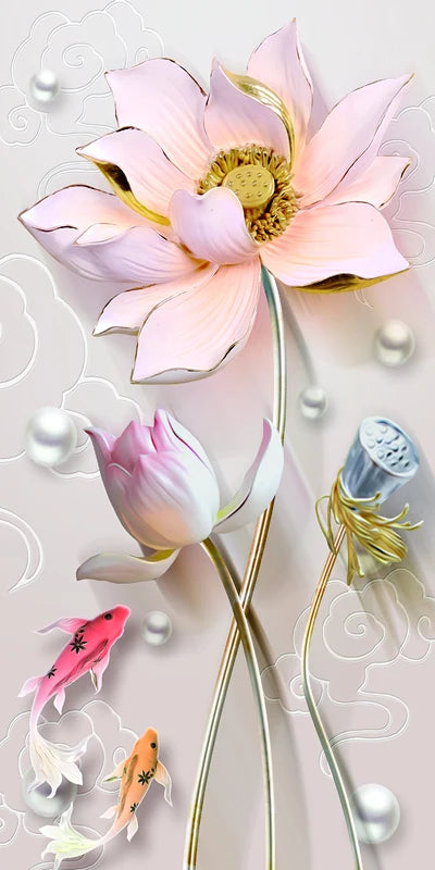 Stained Glass Door Stickers, Opaque Self-Adhesive, Lotus Poster for Kitchen, Bedroom, Bathroom, Customized Size