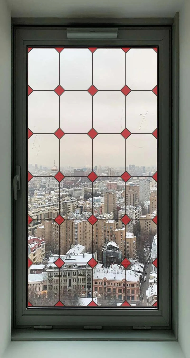 2 Double Sided Glass Door Window Sticker,Decals Glass Window Film,Alert Birds,Dogs,Kids,Guests.Warn Protect Safety Static Cling