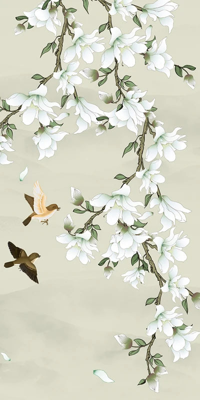 Custom size Window Film Stained Glass Films for Door Wardrobe Windows Office Home Decor Opaque Frosted Static Cling Floral Birds