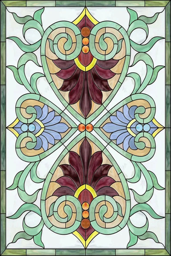 Window Film Frosted Stained Glass Films,Customized Church Home Foil Door Stickers Satic Cling For Bathroom Kitchen Door Skylight