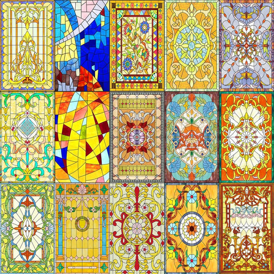 Customized Stained Glass Film Window Films,Static Cling Frosted Church Crosses,Bathroom Kitchen Cupboard Door Sticker Home Decor