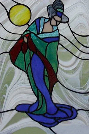 Frosted Stained Glass Window Film, Custom Size, Static Cling, People Girls Angel Sticker, Room, Kitchen, Office, Home Decor