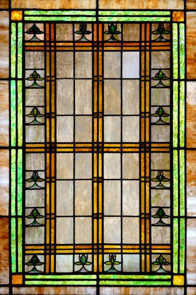 Custom Size Stained Glass Window Film Frosted Privacy Static Cling Retro Prairie Style Stickers Shower Bathroom Office Home Deco