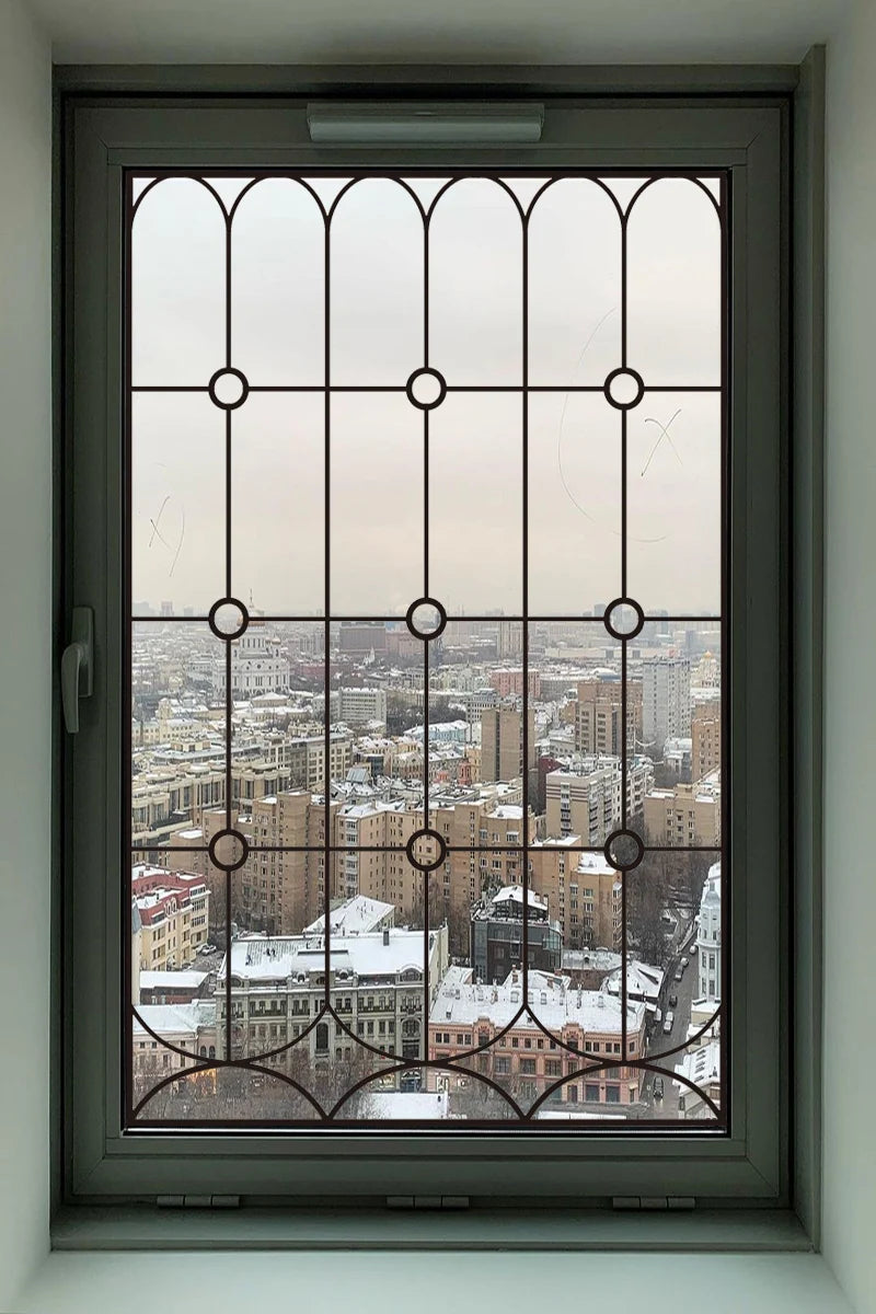 2 Double Sided Stained Glass Film Door Sticker,Decals Window Film,Alert Birds,Dogs,Kids,Guests.Warn Protect Safety Static Cling