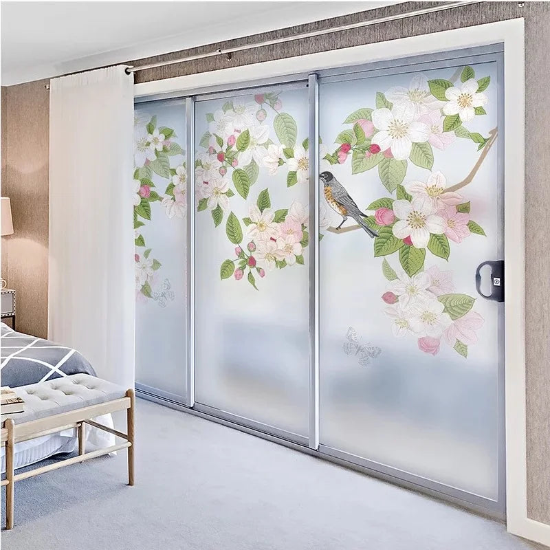 Customized Window Film Glass Stickers Transparent Opaque Living Room Balcony Sliding Door Kitchen Bathroom Matte Film BF01