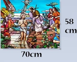 Custom Size Christian Pictures, Window Film, Door Sticker, Wall Stickers, Glass Decor, Church Jesus Self-adhesive Stained Opaque