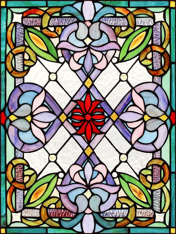 Window Film Frosted Stained Glass Films Customized Victorian-style Static Cling Sticker Kitchen Bathroom Substitute for Curtains