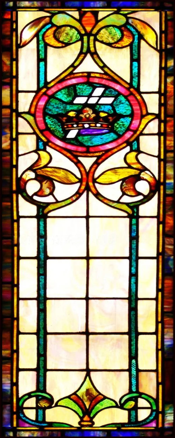 Window Film Frosted Stained Glass Films Door Sticker,Customized Crosses Static Cling Church Pattern for Office Home Decor