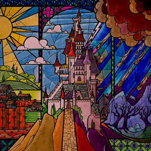 Stained Glass Window Film Frosted Glass Sticker Forest Customized Princess Prince Fairytale Castle For Kids Room Door Home Decor