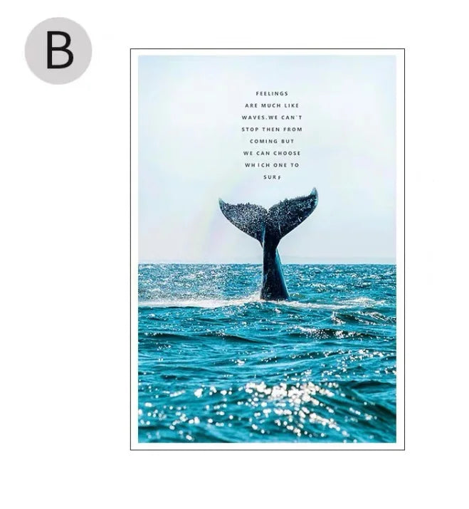 Custom Glass Window Film Static Frosted Sticker Foil Stickers For Bathroom Kitchen Sliding Door Whale Tail Ocean Seas Posters