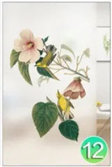 Custom Glass Films Window Film Electrostatic Frosted Flower Bird Glass Stickers For Kitchen Bathroom Bedroom Office Home Decor