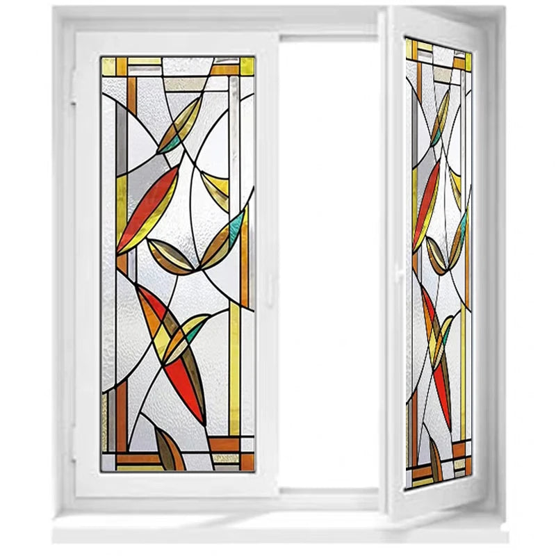 European Church Glass Film Stained Window Opaque Sticker Self Adhesive/Static Cling Decor Privacy Frosted Films Custom Size