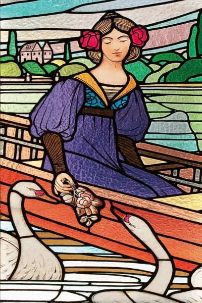 Custom Size Stained Glass Window Film, Church Sticker, Girl Angel Painting, Kitchen, Bathroom, Bedroom, Door, Home Decor