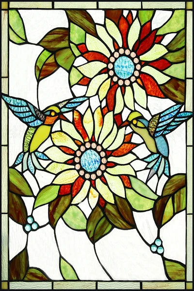 Customized Stained Glass Film Window Films Static Cling Frosted Sticker Tiffany-Style Poster Home Decor Church Peacock Birds