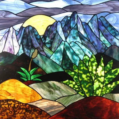 Window Film Frosted Stained Glass Films,Customized Static Cling Stickers,Shower Bathroom Kithchen Skylight Decor Scenic Tree