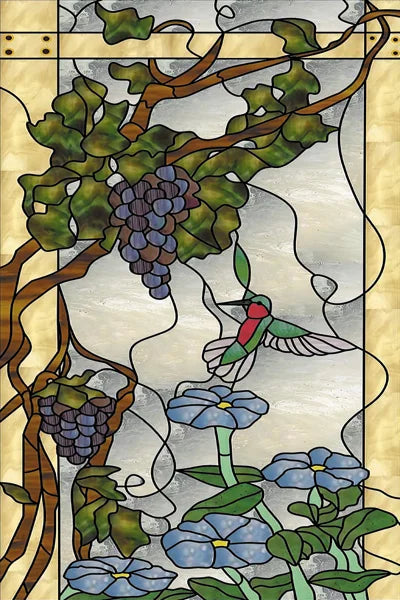 Customized Stained Glass Film Window Films Static Cling Frosted Sticker Tiffany-Style Poster Home Decor Church Peacock Birds