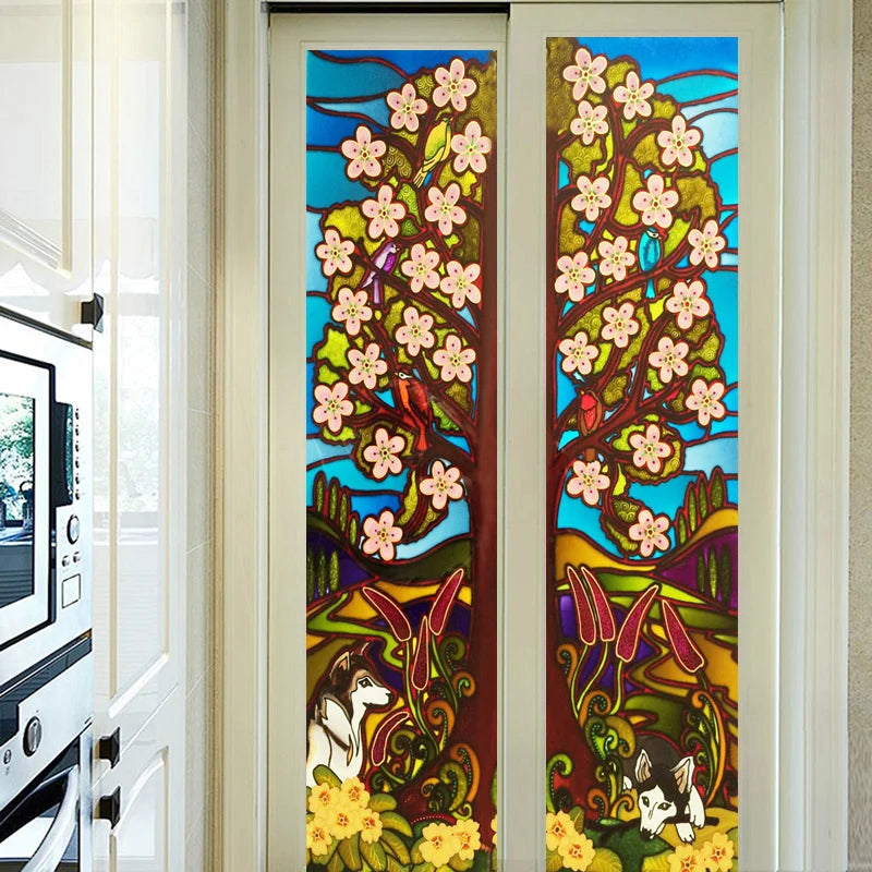 Custom Window Film Frosted Stained Glass Films Privacy Static Cling Door Sticker For Bathroom Kitchen Office Cabinet Home Decor