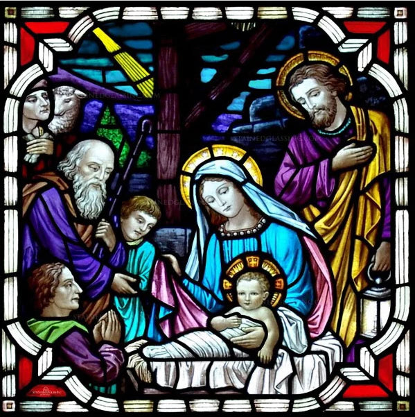 Custom Stained Glass Window Film,PVC Self-Adhesive Window Films,Retro Church Jesus, Home Decor Foil Stickers, Window Treatment