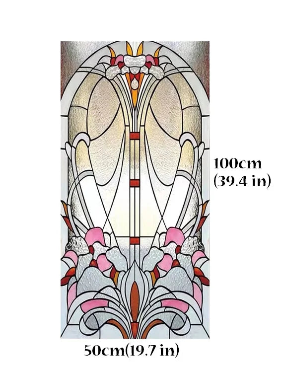 European Church Frosted Glass Film Stained Window Opaque Sticker Self Adhesive/Static Cling Privacy Films Custom Size Home Decor