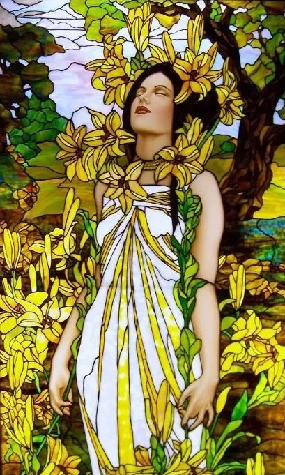 Custom Size Stained Glass Window Film, Church Sticker, Girl Painting, Kitchen, Bathroom, Bedroom, Sliding Door, Home Decor