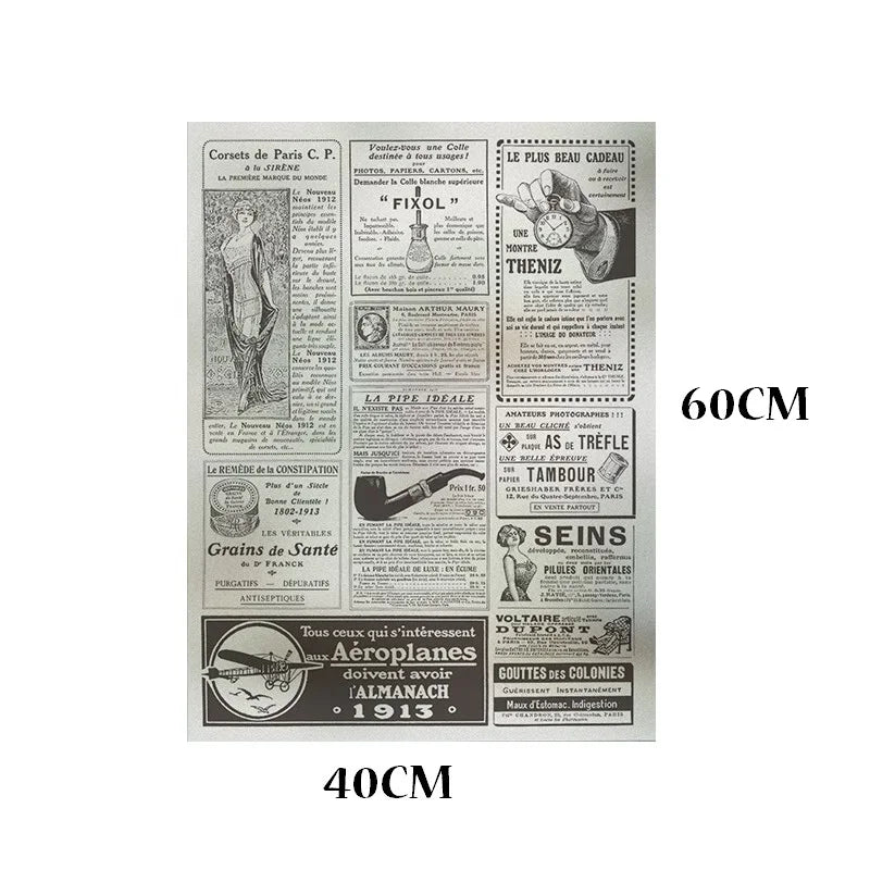 Custom Glass Window Film Static Frosted Glass Films Sticker Door Stickers ,Waterproof For Bathroom Easy To Install Retro Newspar