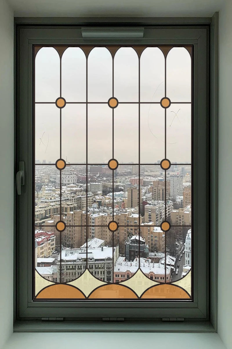 2 Double Sided Stained Glass Film Door Sticker,Decals Window Film,Alert Birds,Dogs,Kids,Guests.Warn Protect Safety Static Cling