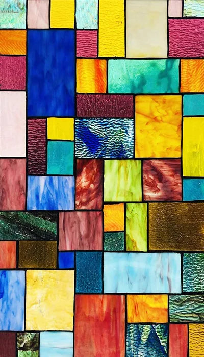 Custom Size Window Film, Stained Glass Stickers, Static Cling, 3D Print Rainbow Mosaic for Window Door, Home Decor