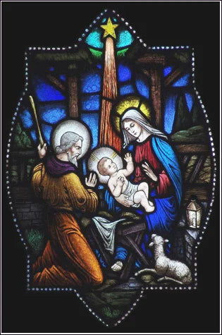 Custom Size Window Glass Films, Blackout, Opaque Static Cling Reusable Stickers, Mary Jesus'birth Church Door Glass, Home Decor