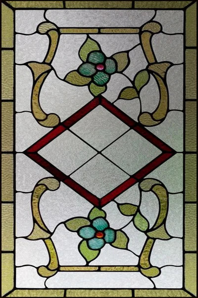 Custom Size Stained Glass Window Film Frosted Privacy Static Cling Retro Prairie Style Stickers Shower Bathroom Office Home Deco