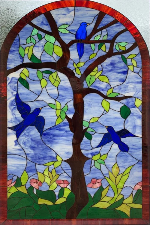 Window Film Frosted Stained Glass Films,Customized Static Cling Church Crosses Picture,Privacy Sticker for Office Home Decor