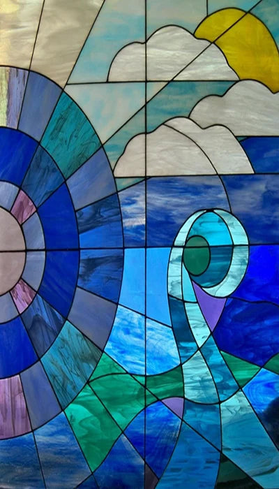 Custom Size Window Film, Stained Glass Stickers, Static Cling, 3D Print Rainbow Mosaic for Window Door, Home Decor