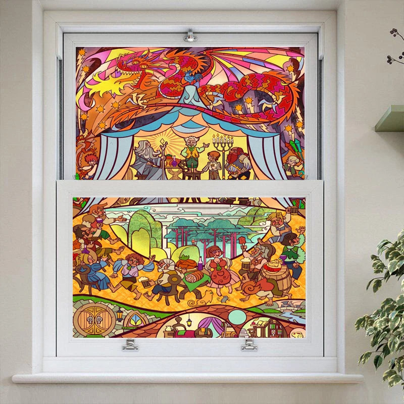 Custom Stained Glass Films Window Film Frosted Sticker Princess Prince For Kids Room Door Light Box Poster Home Decor