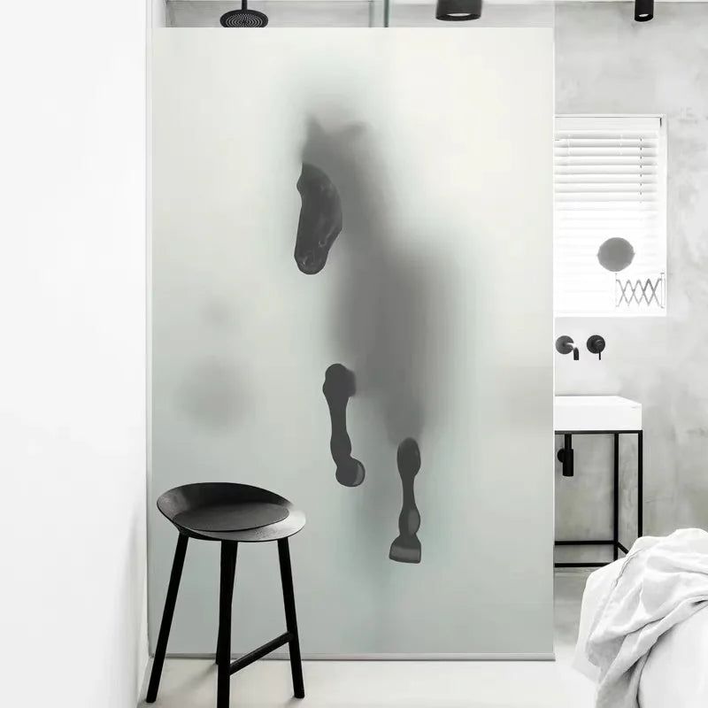 3D Effect Customized horse deer Glass Film Window Sticker Static Self-adhesive Film bedroom Office door Privacy Decal Home Decor
