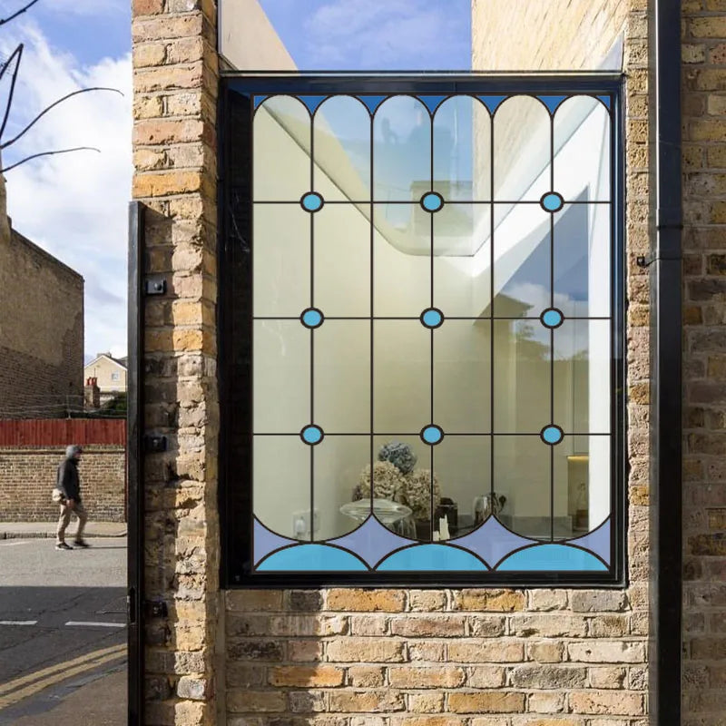 2 Double Sided Stained Glass Film Door Sticker,Decals Window Film,Alert Birds,Dogs,Kids,Guests.Warn Protect Safety Static Cling