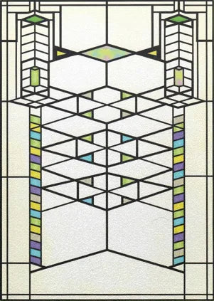 Custom Size Stained Glass Window Film Frosted Privacy Static Cling Retro Prairie Style Stickers Shower Bathroom Office Home Deco