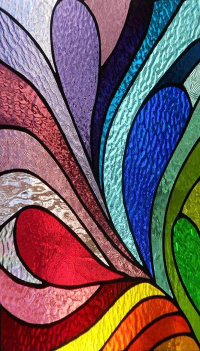 Custom Size Window Film, Stained Glass Stickers, Static Cling, 3D Print Rainbow Mosaic for Window Door, Home Decor