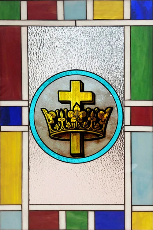 Window Film Frosted Stained Glass Films,Customized Static Cling Church Crosses Picture,Privacy Sticker for Office Home Decor