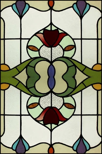 Custom Size Stained Glass Window Film Frosted Privacy Static Cling Retro Prairie Style Stickers Shower Bathroom Office Home Deco