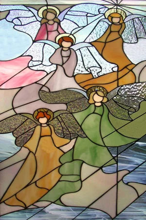 Frosted Stained Glass Window Film, Custom Size, Static Cling, People Girls Angel Sticker, Room, Kitchen, Office, Home Decor