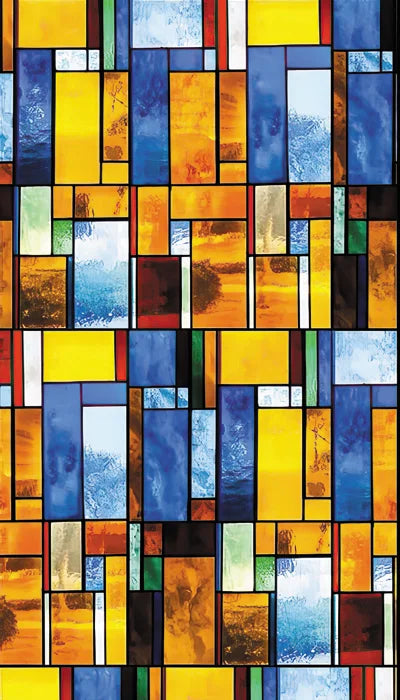 Custom Size Window Film, Stained Glass Stickers, Static Cling, 3D Print Rainbow Mosaic for Window Door, Home Decor