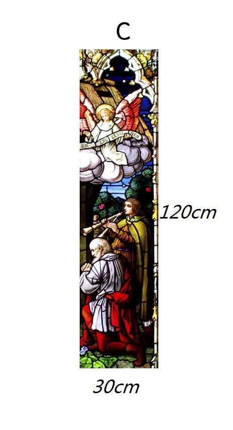 Custom size Stained Glass Window Film Jesus Virgin Mary,Home decor Frosted foil door stickers ,Church poster